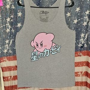 EUC Mens Retro Nintendo Gray Kirby Tank Top
